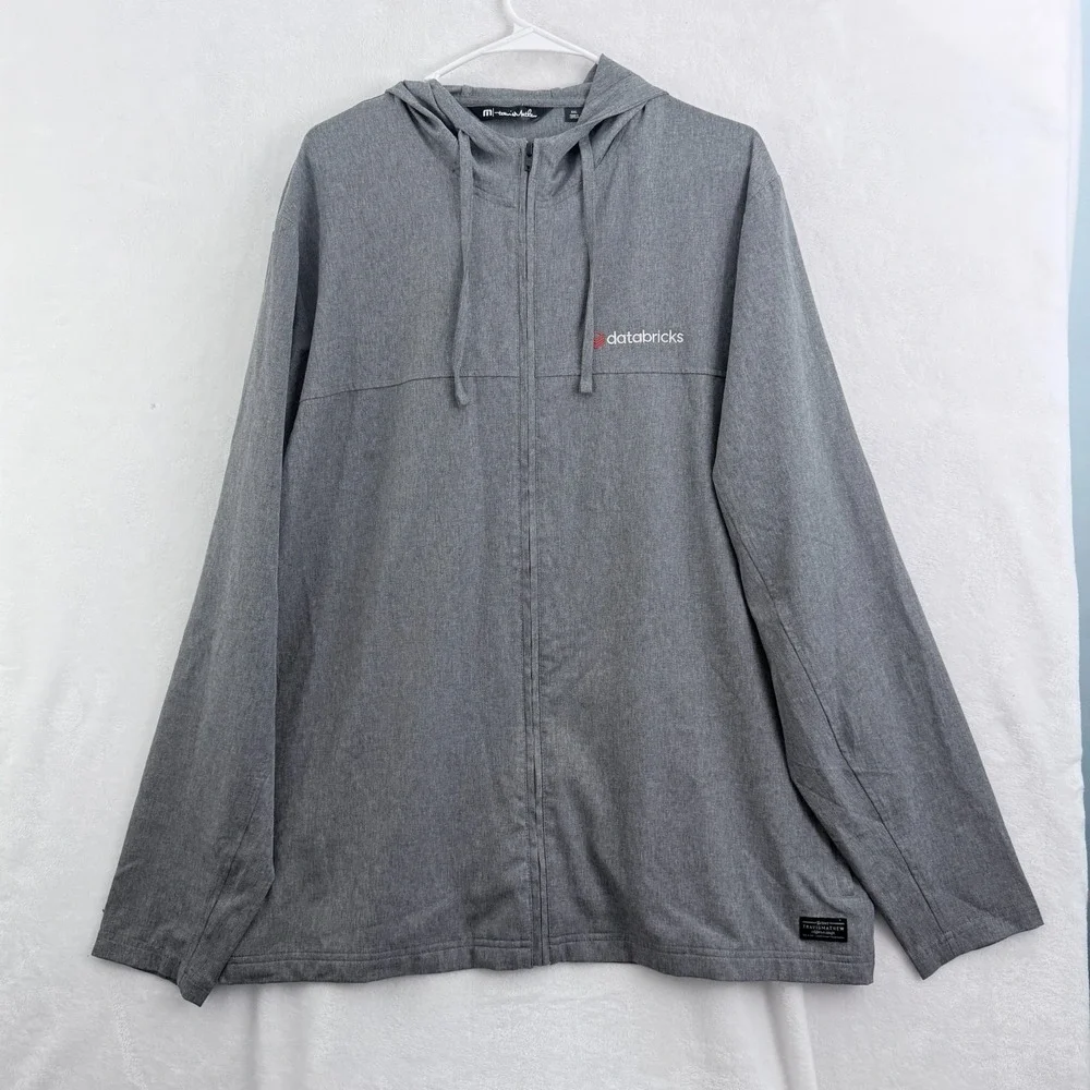 Travis Mathew Jacket Mens 2XL Gray Full Zip Waterlust Golf Performance